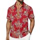 thumbnail image 2 of Ceisia Men's Tropical Leaf Print Short Sleeve Button Down Hawaiian Shirt for Beach Vacation Wine S Gifts, 2 of 7