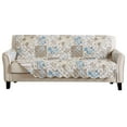 thumbnail image 4 of Great Bay Home Maribel Reversible Floral Microfiber Sofa Protector, Taupe & Blue, 4 of 7