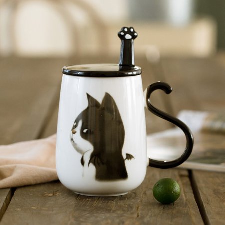 

Homeex Cup with lid and spoon Black