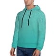 thumbnail image 3 of Naloa Turquoise Glitter Men's Casual Hooded Collar Drawstring Hoodies Pullover Sweatshirts Casual Long Sleeve Shirts-Small, 3 of 7