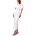 thumbnail image 4 of Conjunto de vestido formal de mujer INSPIRE CHIC, elegante vestido de cóctel para invitadas de boda, 2 piezas con capa, blanco, 4 of 6