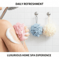 thumbnail image 4 of CasaVibe 3 Pack Loofah Bath Sponge Set, 50g PET Mesh Body Loofah for Men & Kids, Rich Bubble Bath, Gentle Exfoliating, Quick-Drying Daily Shower Cleansing Sponge, 4 of 12