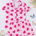thumbnail image 2 of SJLDQY Valentines Women's Pajamas Set 2 Peice Pjs Set for Women Valentine's Day Love Heart Graphic Short Sleeve Pajama Tops Shorts Soft Comfy Homewear Sleepwear Outfits, 2 of 6