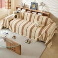 thumbnail image 4 of CJC Couch Cover Sofa Covers, Soft Couch Covers for Sectional Sofa - Anti-slip Love Seat Couch Covers for 2 Cushion Couch, Washable Slipcover for Dog Sofa Protector (Brown #A, 71'' x 118''), 4 of 7