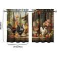 thumbnail image 2 of Chicken Kitchen Curtains Valances and Tiers Set for Windows,Rooster Hen Vintage Bathroom Window Curtain Valance 2 Piece Sets,Kitchen Decor for Living Room,27.5"x36", 2 of 4