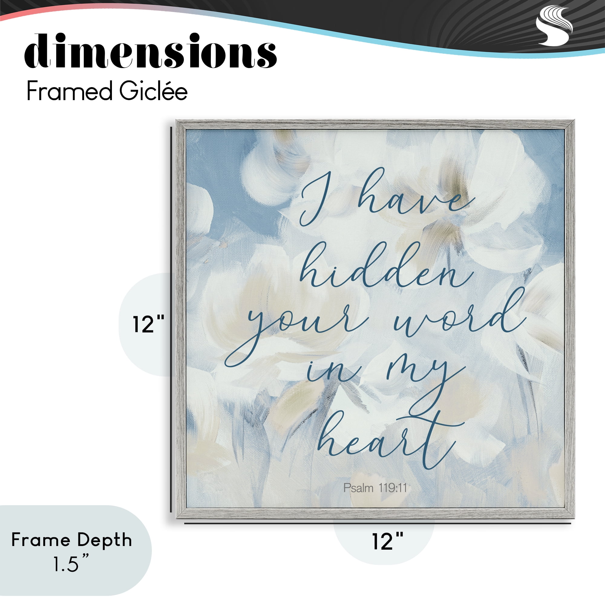 Stupell Industries Hidden Your Word In My Heart Gray Framed Giclee Art, design by Lanie Loreth
