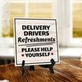 thumbnail image 2 of Delivery Drivers Refreshments Please Help Yourself 5"x 5" Square Table Sign With Acrylic Easel | Home & Office Decor, 2 of 7
