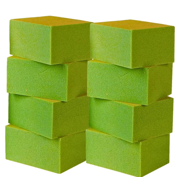 8-Pack Green Floral Foam Blocks for Artificial Flowers, 3.3in. Dry Florist Foam Bricks for Silk Flower Arrangements, DIY Floral Craft Foam for Wedding Centerpieces, Flower Arranging Supplies