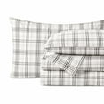 thumbnail image 2 of BNM Plaid Flannel Cotton Sheet Set, Twin, Charcoal, 2 of 11