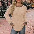 thumbnail image 4 of biudgviw Long Sleeve Shirts for Women Ribbed Knit Crew Neck Pullover Sweaters Color Block Casual Comfy Soft Fall Winter Trendy Tops, 4 of 7