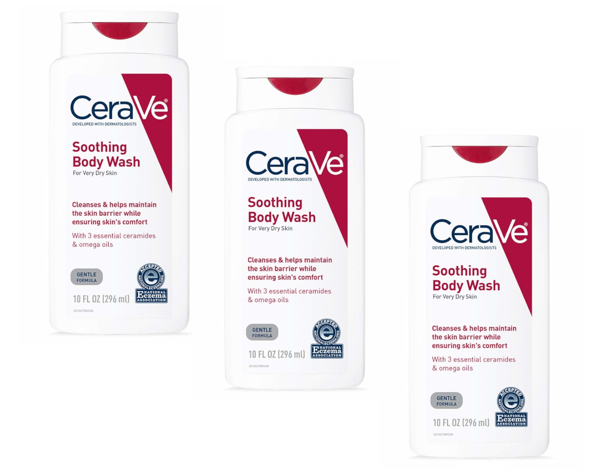 CeraVe Soothing Body Wash, 10 oz. Pack of 3
