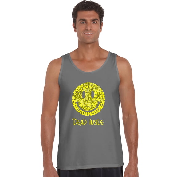 LA Pop Art Men's Word Art Tank Top - Dead Inside Smile