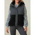 thumbnail image 2 of KelaJuan Women's Autumn Winter Vest Coat Hooded Contrast Color Sleeveless Drawstring Puffer Jacket, 2 of 7