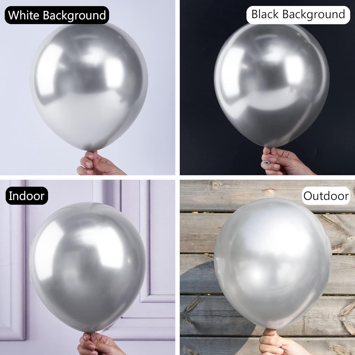 Silver Balloons 140 pcs Different Sizes of 18 12 10 5 Inch Silver Balloon Arch Kit Garland for Birthday Graduation Bachelorette Engagement Bridal Shower Wedding Party Decorations Silver-G102