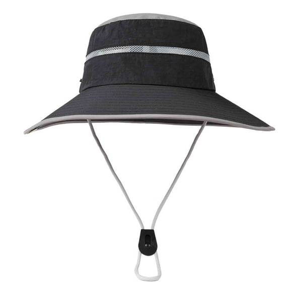 Fewfanhot Men's & Women's Reflective Strip Wide Brim Bucket Hat High-Visibility Adjustable Chin Strap, UPF Protection for Work, Cycling, Night Activities