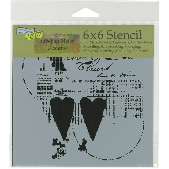 Crafter's Workshop Template 6"X6"-Two Hearts