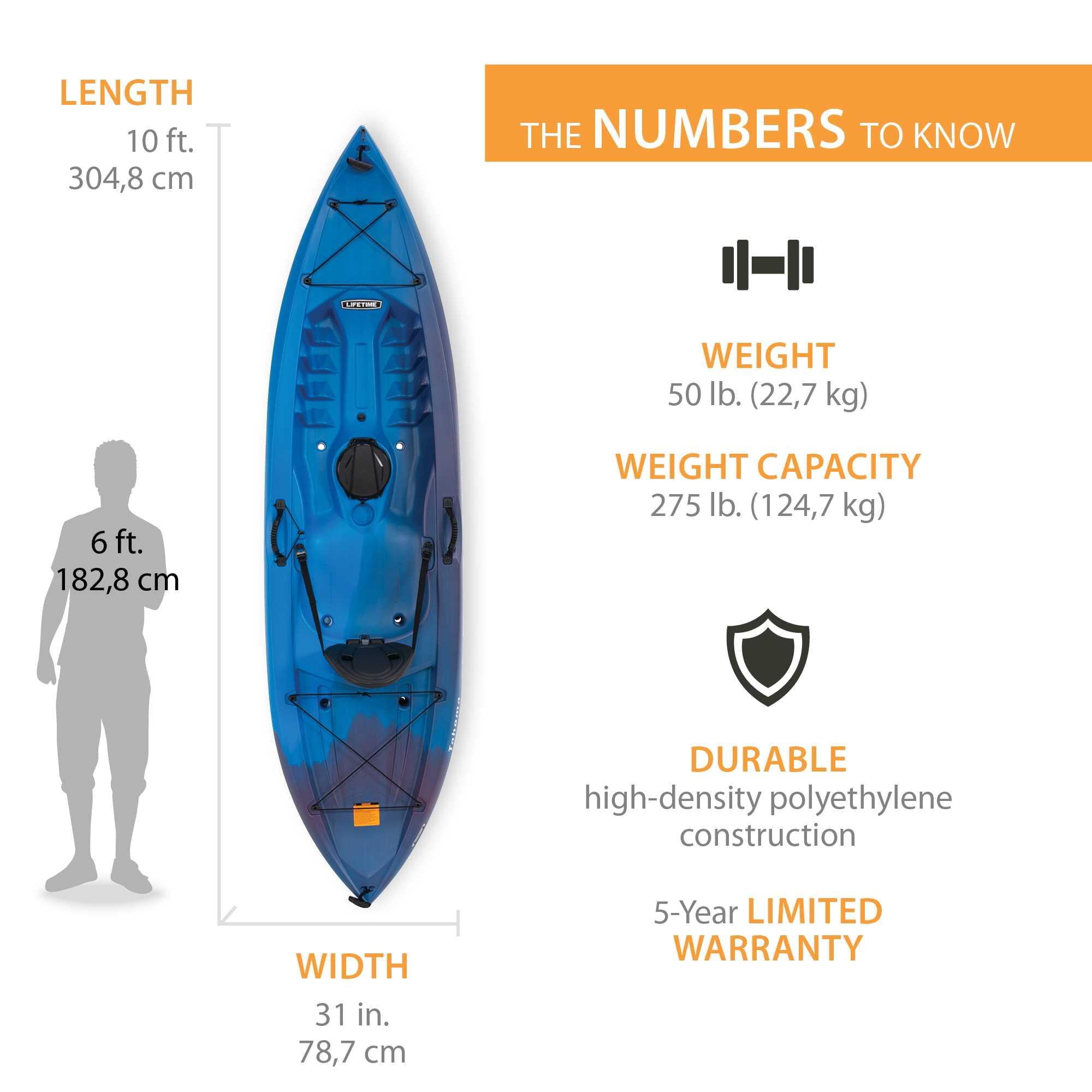 Lifetime Tahoma 10 ft Sit-On-Top Kayak, Emperor Fusion (91346)