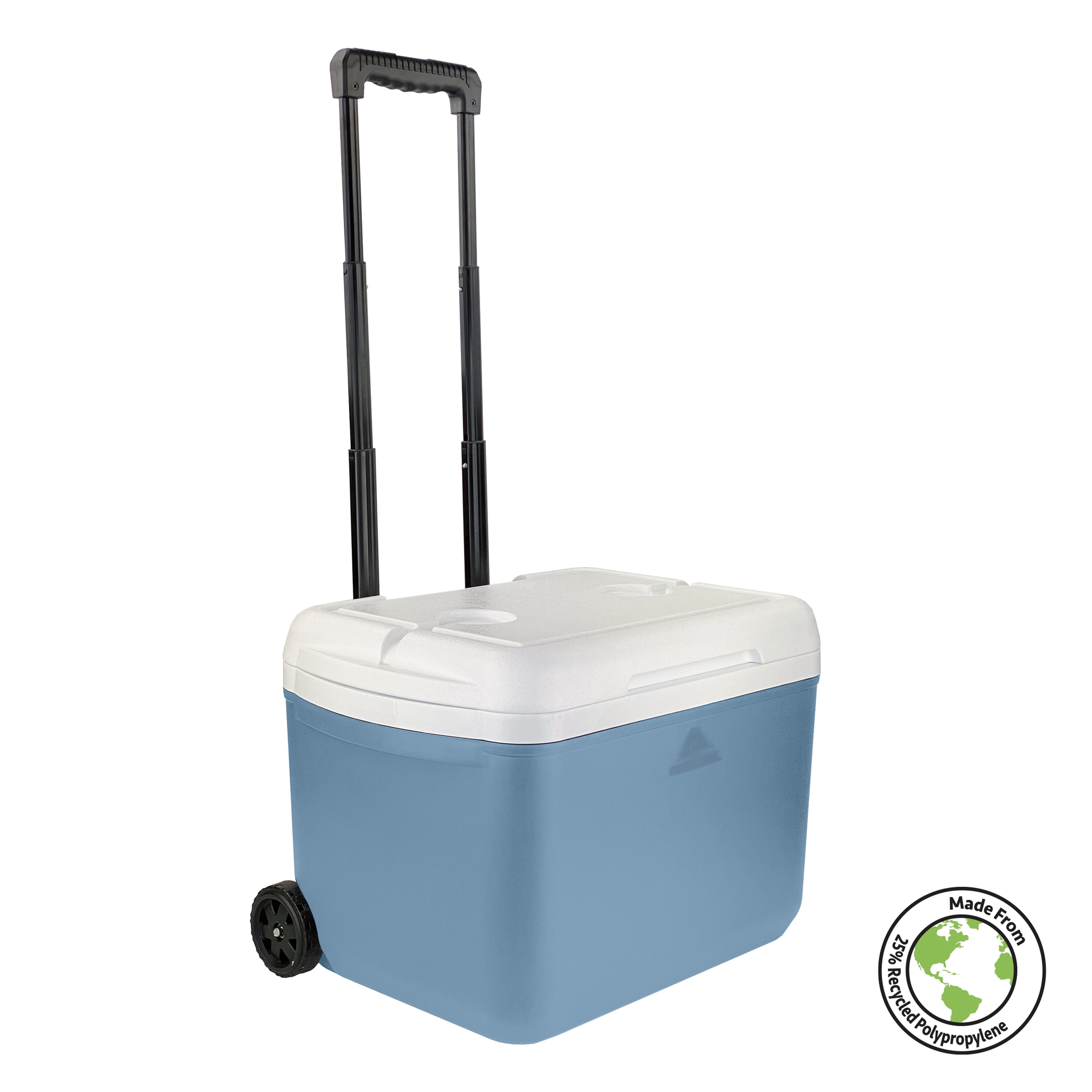 Ozark Trail 30 Quart Capacity Hard Side Wheeled Cooler, 42-Can, Sky Blue