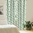 thumbnail image 2 of Ambesonne Queen Bee Window Curtains, Hand Drawn Flower Motifs, Each 28" W x 84" L, Pale Blue and Yellow, 2 of 4
