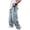 Blue, variant on Boys Baggy Jeans Kids Wide Leg Denim Pants Teen Trendy Boyfriend Long Trousers High Waisted Preppy Teen Clothes Streetwear