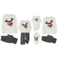 thumbnail image 6 of KOMOO Christmas Family Matching Pajamas Sets Parent-Child Outfit Pjs Christmas Elk Print Long Sleeve T-shirt Plaid Pants Xmas Pajamas Sleepwear, 6 of 9