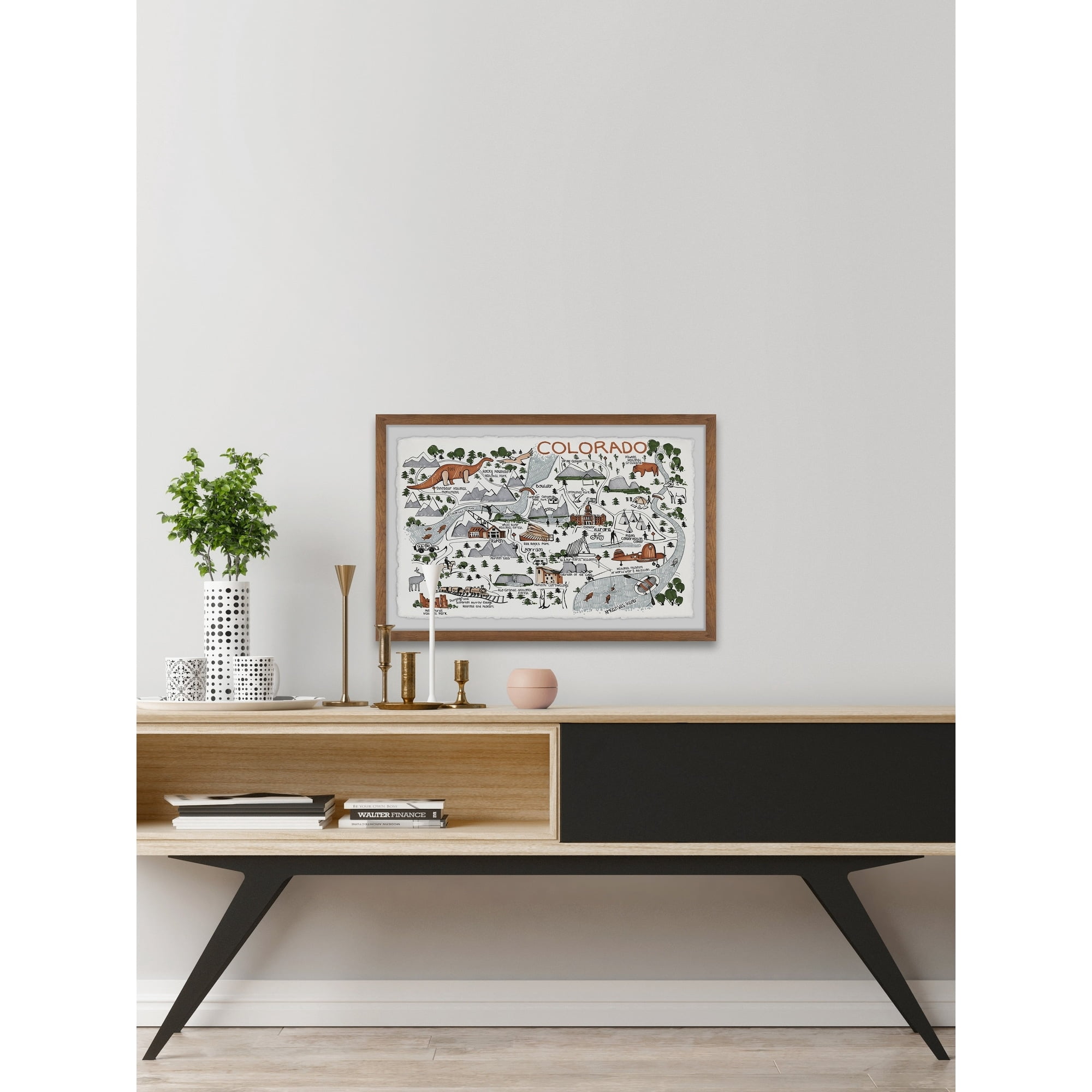Marmont Hill Colorado Map Destinations IV Framed Wall Art