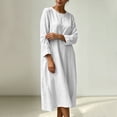 thumbnail image 6 of HAPIMO Women Maxi Dress With Round Neck Loose For Loungewear And Travel White XXL, 6 of 8