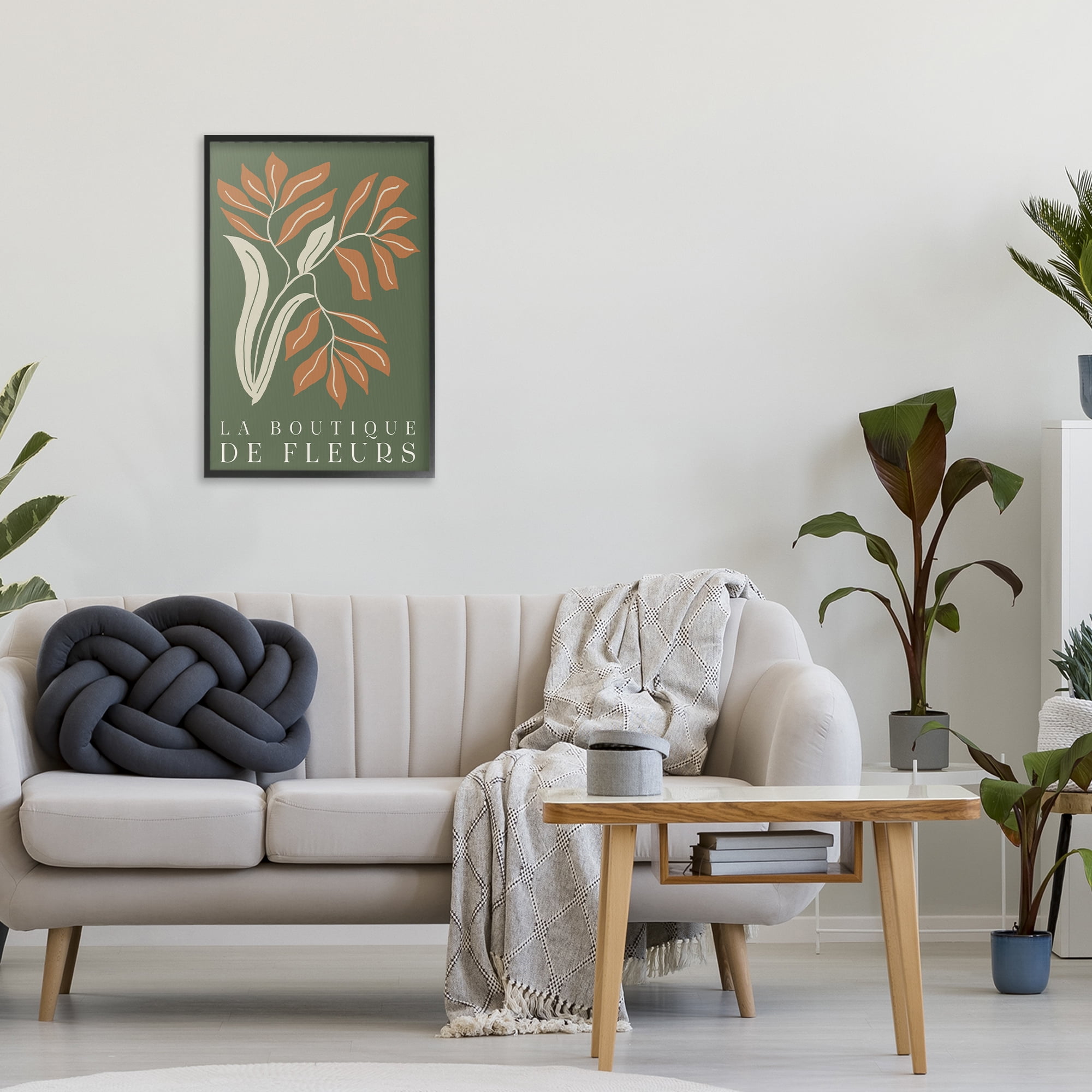 Stupell Industries Flower Shop Midcentury Minimal Black Framed Giclee Art, design by Emily Navas