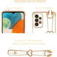 thumbnail image 2 of Designed for Galaxy A52/A52S 5G Case with Wristband,Plating Edge Love Hearts Pattern Hand Strap Finger Holder Kickstand Case,Soft Shockproof Cover for Girls Women,White, 2 of 12