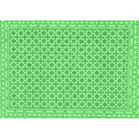 Ahgly Company Indoor Rectangle Oriental Emerald Green Modern Area Rugs, 5' x 8'