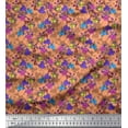 thumbnail image 1 of Soimoi Velvet Fabric Leaves & Bell Floral Decor Fabric Printed Yard 58 Inch Wide, 1 of 3