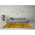 thumbnail image 3 of Ahgly Company Indoor Square Abstract Yellow Modern Area Rugs, 4' Square, 3 of 4