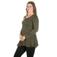 thumbnail image 2 of 24seven Comfort Apparel Long Sleeve Swing Plus Size Tunic Top, 2 of 4