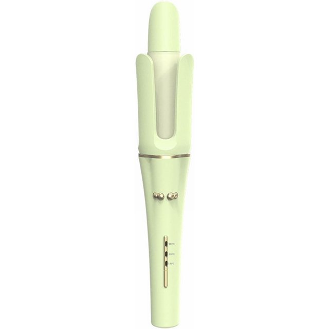 Electric Automatic Curling Iron - Auto Rotating Curler, Portable Design, Fast Heating, 3 Temperature Settings (Green, One Size)