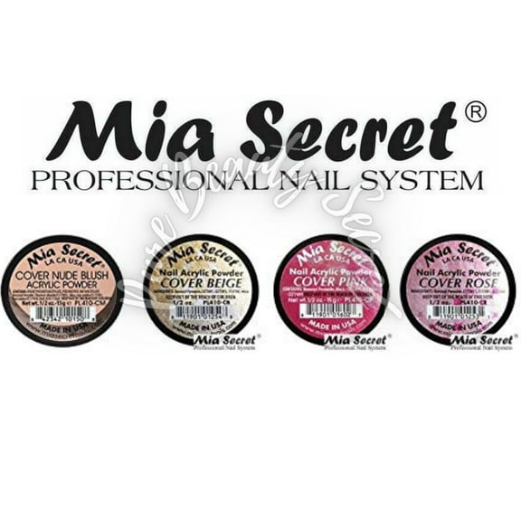 Mia Secret Acrylic Cover Powder 0.5 oz x 4 (Beige/Pink/Rose/Nude)