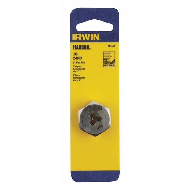Troquel hexagonal IRWIN Hanson de acero con alto contenido de carbono SAE 10-24, 1 unidad