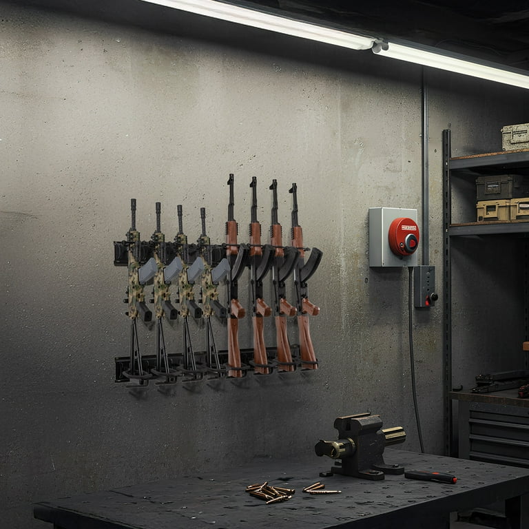 8 Slot Gun Rack,Mutak Wall Mount Rifle Racks,Heavy Duty Steel Gun