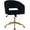 Black, variant on Home Office Swivel Desk Chair, Modern Velvet Vanity Chair, Height Adjustable Armchair with Gold Base, Ergonomic Office Chair for Task Study Computer Room