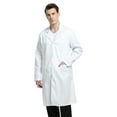 thumbnail image 2 of TOPTIE Unisex Scrubs Lab Coat Professional Doctor Uniform Workwear Long Sleeve Shop Coat-White-L, 2 of 8