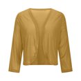 thumbnail image 4 of FAVIPT Sequin Jackets for Women Cropped Open Front Cardigan Mesh Breathable Sparkly Shrug Party Glitter Bolero Shrugs Yellow,S, 4 of 8