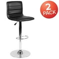 thumbnail image 4 of Flash Furniture Vincent 2 Pack Modern Black Vinyl Adjustable Bar Stool with Back, Counter Height Swivel Stool with Chrome Pedestal Base, 4 of 17