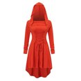thumbnail image 3 of Vestido vintage para mujer, disfraz de arquero medieval renacentista, con capucha, con cordones, suéter largo con capucha, capa para Halloween, 3 of 5