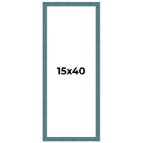 15x40 Frame Blue Rustic Barnwood Solid Wood Picture Frame Width 1.25 Inches | Interior Depth 0.5