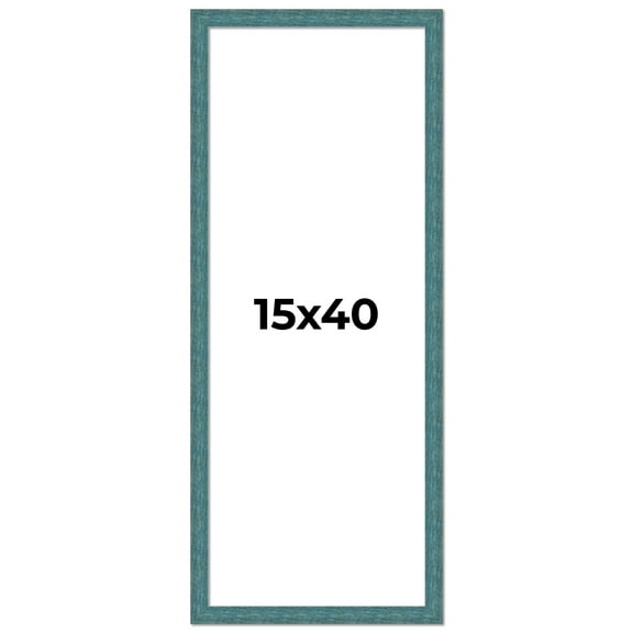 15x40 Frame Blue Rustic Barnwood Solid Wood Picture Frame Width 1.25 Inches | Interior Depth 0.5