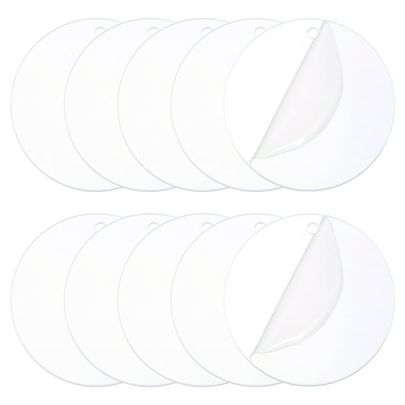 Uxcell Acrylic Ornament Blanks Round Keychain Blanks with Holes for Daily DIY Projects 15 Pcs Clear 3"