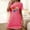 Hot Pink, variant on Sakmal Cloud-Like Moomoo Nightgowns Women Playful Black Loose Pajama Sleep Dress Short Heart Print Short Sleeve Crew Neck Nightgowns S-2XL