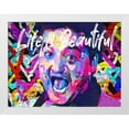 thumbnail image 2 of Stephen Chambers 32x25 White Modern Wood Framed Wall Art Titled - John Belushi Life Is Beautiful, 2 of 6