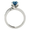 thumbnail image 2 of Mauli Jewels Engagement Rings for Women 1.25 Carat Halo Blue Diamond Engagement Ring 4 Prong-Setting 14K White Gold, 2 of 7