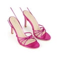 thumbnail image 2 of BLISSFUL STEP Knot Strap Lace Up Stiletto Heel Sandals for Women Hot Pink 5.5, 2 of 8