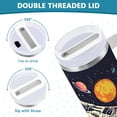 thumbnail image 3 of Yayeee 30oz Stainless Steel Tumbler with Straw and Handle Double-Wall Insulated Travel Water Bottle, Black Record, 3 of 8